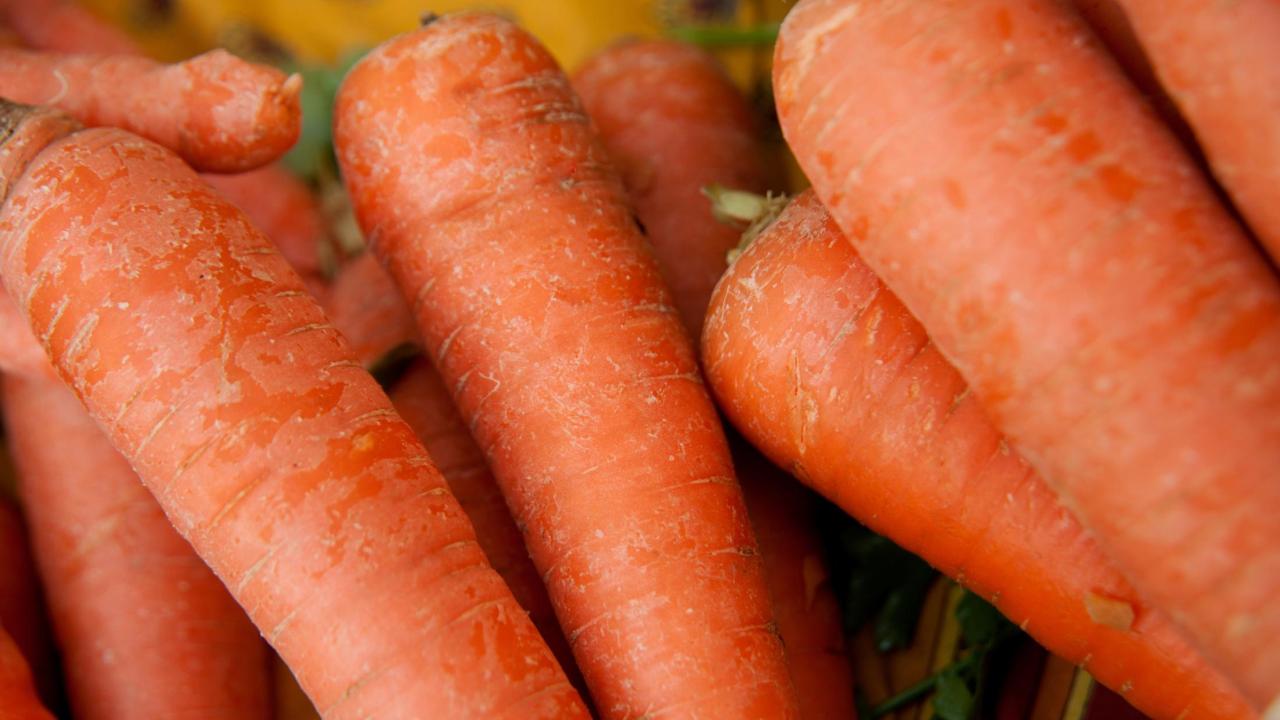 Close-up of bright orange vegetables